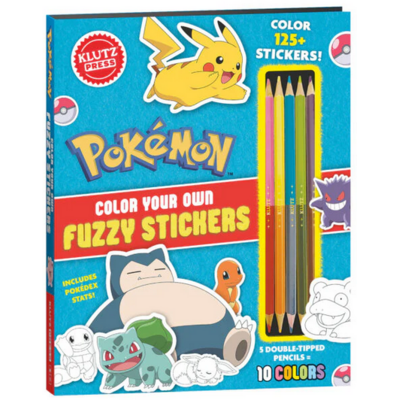 POKEMON INTERNATIONAL KLUTZ POKEMON COLOR YOUR OWN FUZZY STICKERS