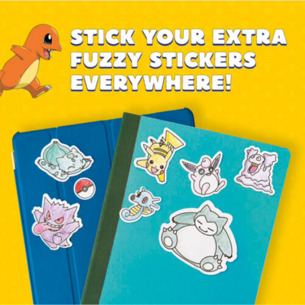 POKEMON INTERNATIONAL KLUTZ POKEMON COLOR YOUR OWN FUZZY STICKERS