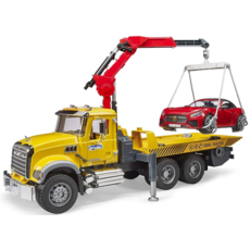 BRUDER TOYS AMERICA MACK GRANITE TOW TRUCK WITH ROADSTER