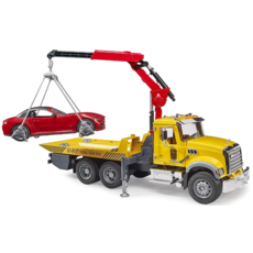BRUDER TOYS AMERICA MACK GRANITE TOW TRUCK WITH ROADSTER