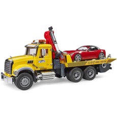 BRUDER TOYS AMERICA MACK GRANITE TOW TRUCK WITH ROADSTER