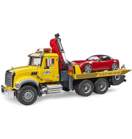BRUDER TOYS AMERICA MACK GRANITE TOW TRUCK WITH ROADSTER