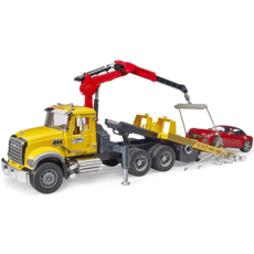 BRUDER TOYS AMERICA MACK GRANITE TOW TRUCK WITH ROADSTER