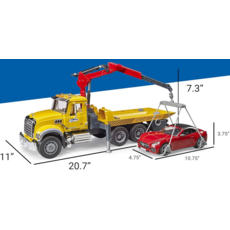 BRUDER TOYS AMERICA MACK GRANITE TOW TRUCK WITH ROADSTER