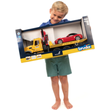 BRUDER TOYS AMERICA MACK GRANITE TOW TRUCK WITH ROADSTER