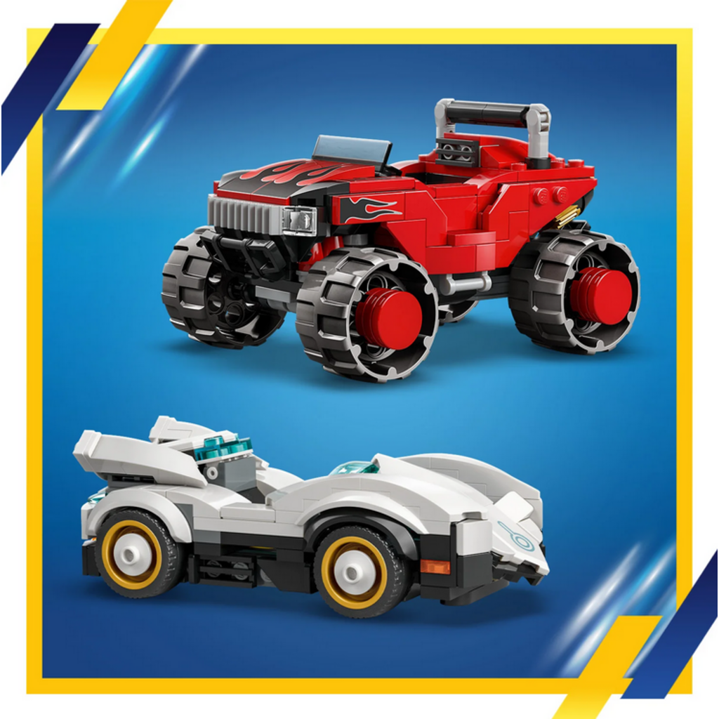 LEGO SILVER'S CAR VS KNUCKLES' MONSTER TRUCK