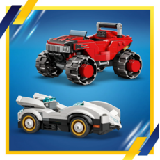 LEGO SILVER'S CAR VS KNUCKLES' MONSTER TRUCK