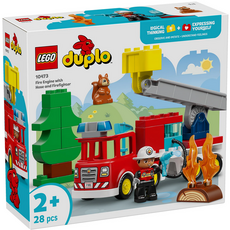 LEGO FIRE TRUCK WITH HOSE AND FIREFIGHTER