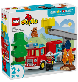 LEGO FIRE TRUCK WITH HOSE AND FIREFIGHTER