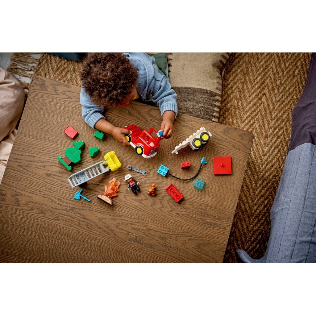 LEGO FIRE TRUCK WITH HOSE AND FIREFIGHTER