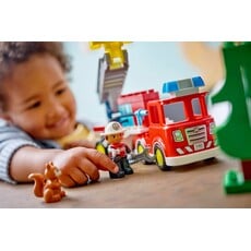 LEGO FIRE TRUCK WITH HOSE AND FIREFIGHTER