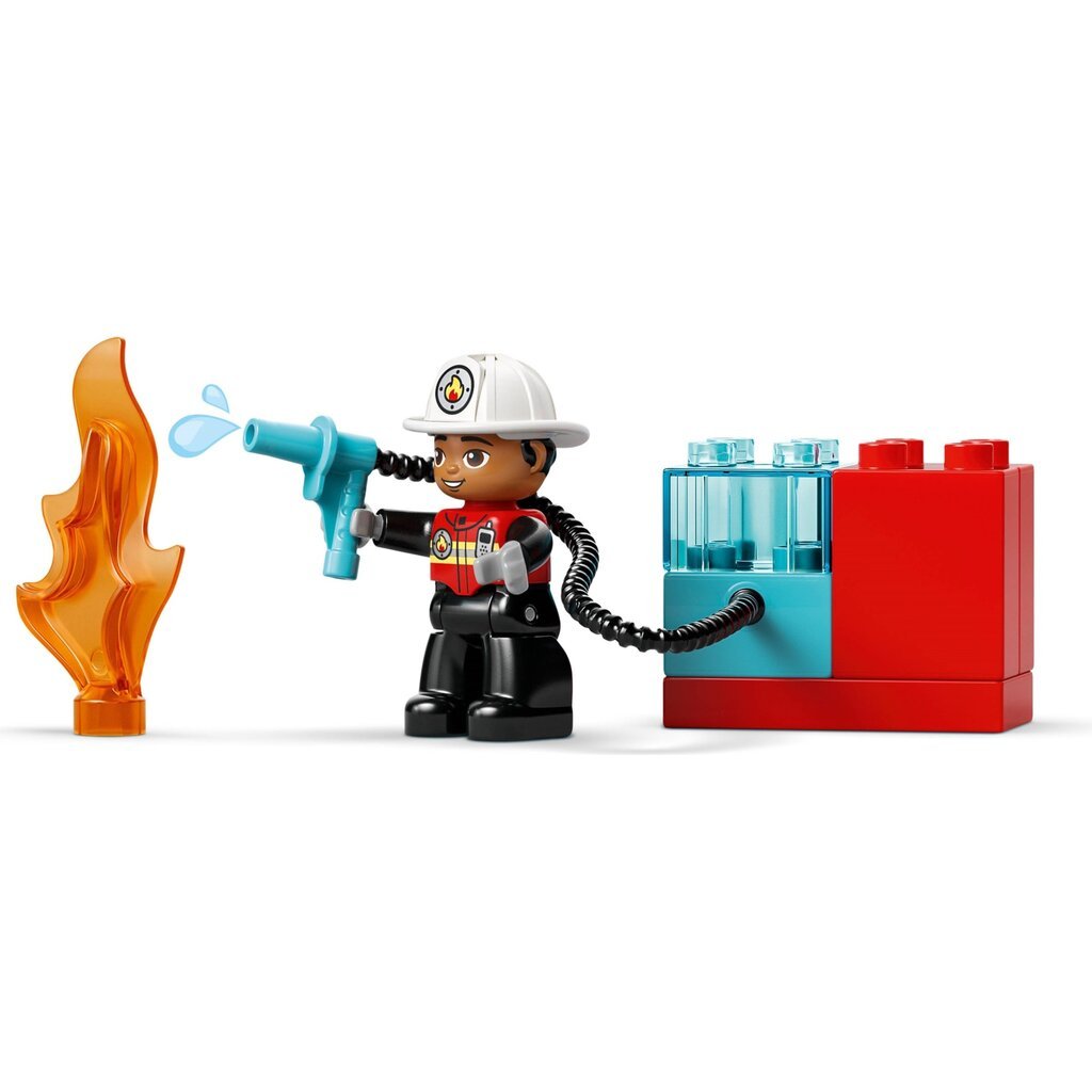 LEGO FIRE TRUCK WITH HOSE AND FIREFIGHTER