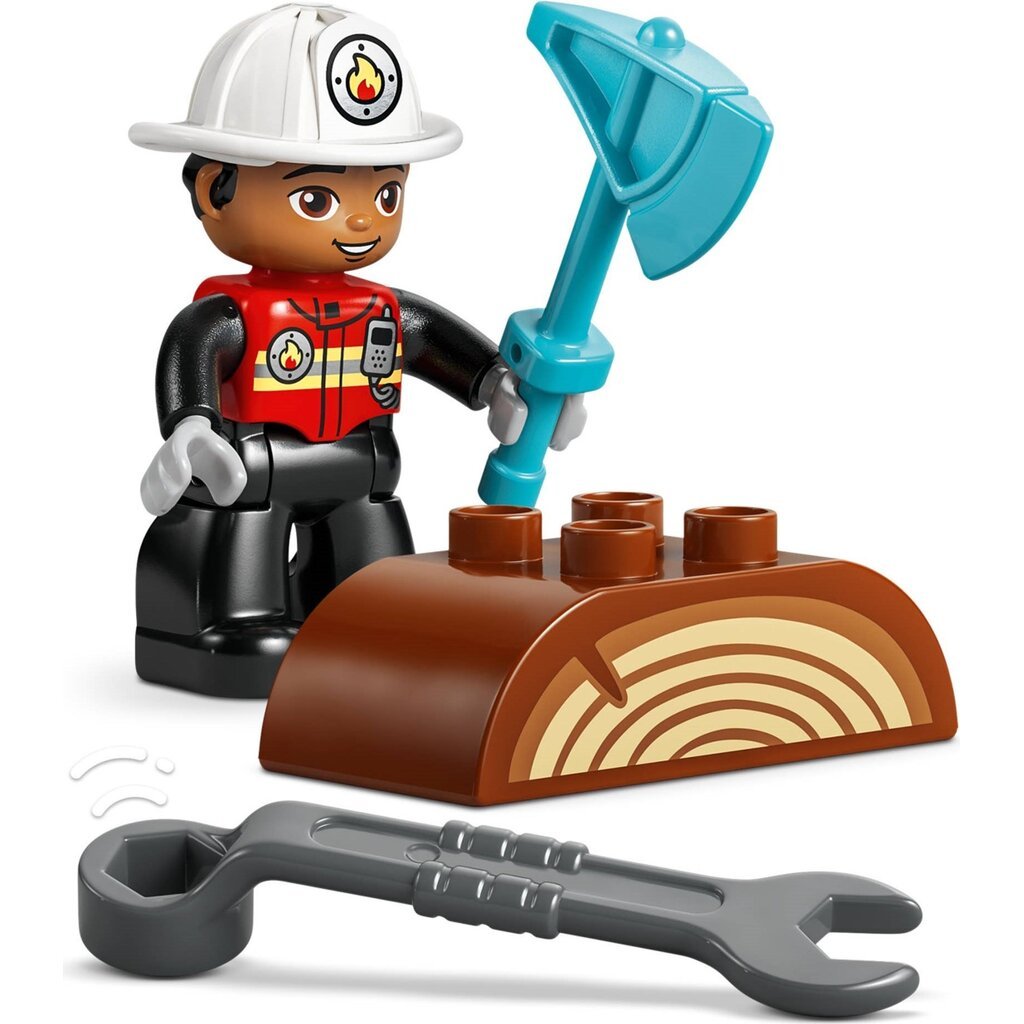 LEGO FIRE TRUCK WITH HOSE AND FIREFIGHTER