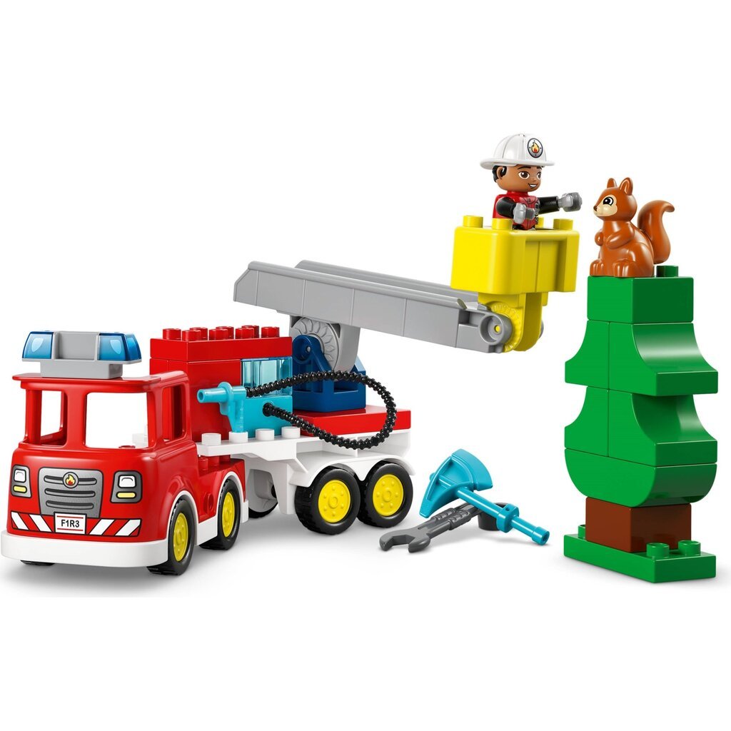 LEGO FIRE TRUCK WITH HOSE AND FIREFIGHTER