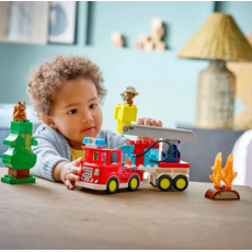 LEGO FIRE TRUCK WITH HOSE AND FIREFIGHTER