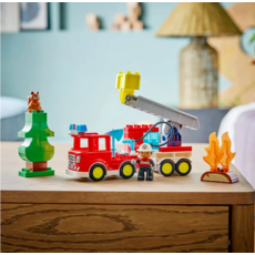 LEGO FIRE TRUCK WITH HOSE AND FIREFIGHTER