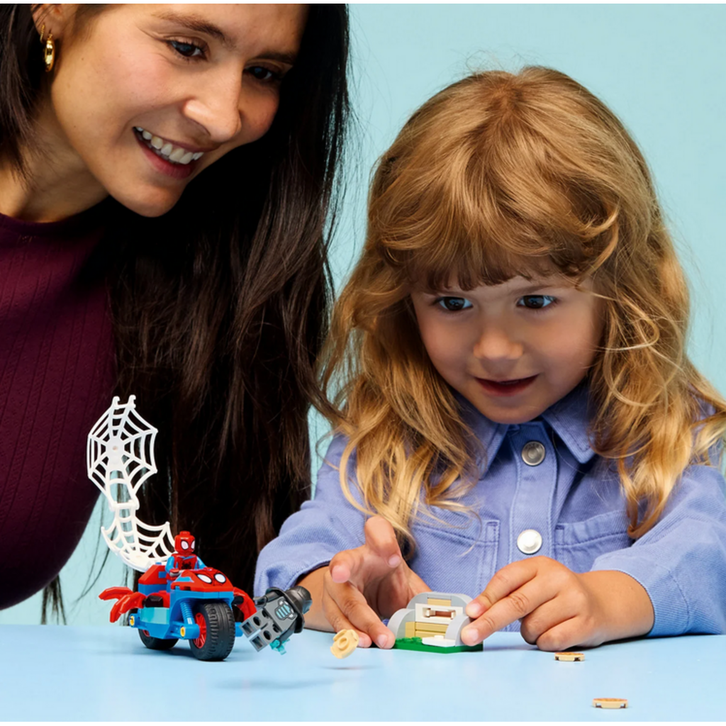 LEGO SPIDEY ON HIS MOTORCYCLE VS RHINO