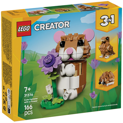 LEGO CUTE HAMSTER WITH A FLOWER