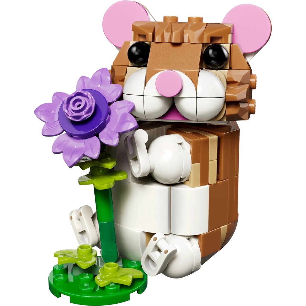 LEGO CUTE HAMSTER WITH A FLOWER