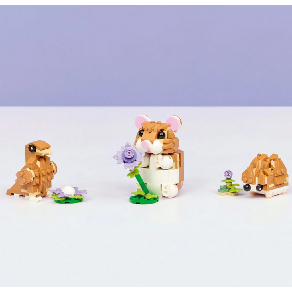 LEGO CUTE HAMSTER WITH A FLOWER