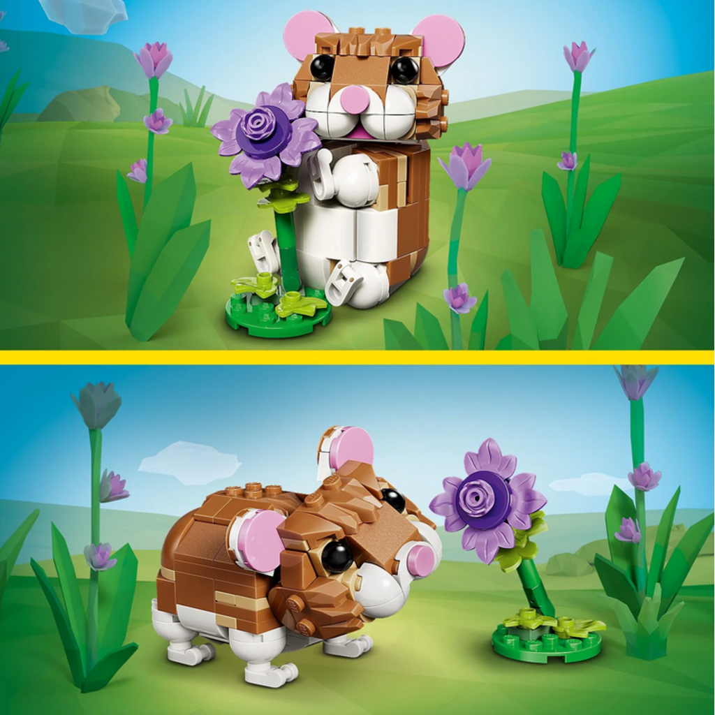 LEGO CUTE HAMSTER WITH A FLOWER