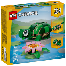 LEGO TURTLE WITH A WATER LILY FLOWER