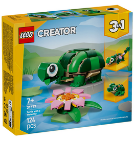 LEGO TURTLE WITH A WATER LILY FLOWER