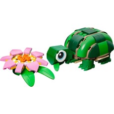 LEGO TURTLE WITH A WATER LILY FLOWER