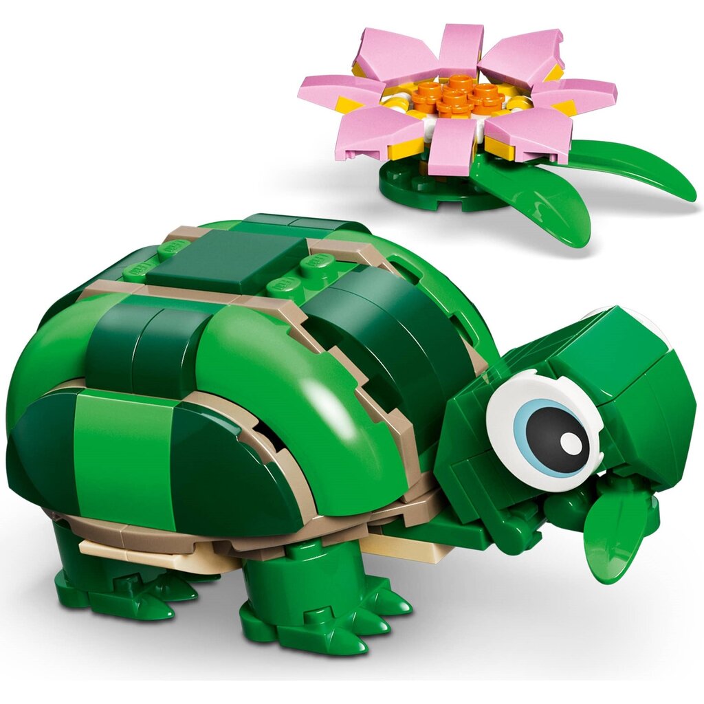 LEGO TURTLE WITH A WATER LILY FLOWER