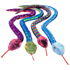 RHODE ISLAND NOVELTY PLUSH SEQUIN SNAKE 67" MULTI-COLORED