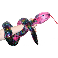 RHODE ISLAND NOVELTY PLUSH SEQUIN SNAKE 67" MULTI-COLORED