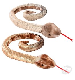 RHODE ISLAND NOVELTY PLUSH SEQUIN SNAKE 67" NEUTRAL