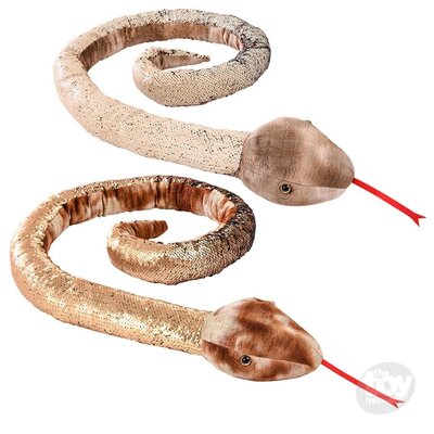 RHODE ISLAND NOVELTY PLUSH SEQUIN SNAKE 67" NEUTRAL