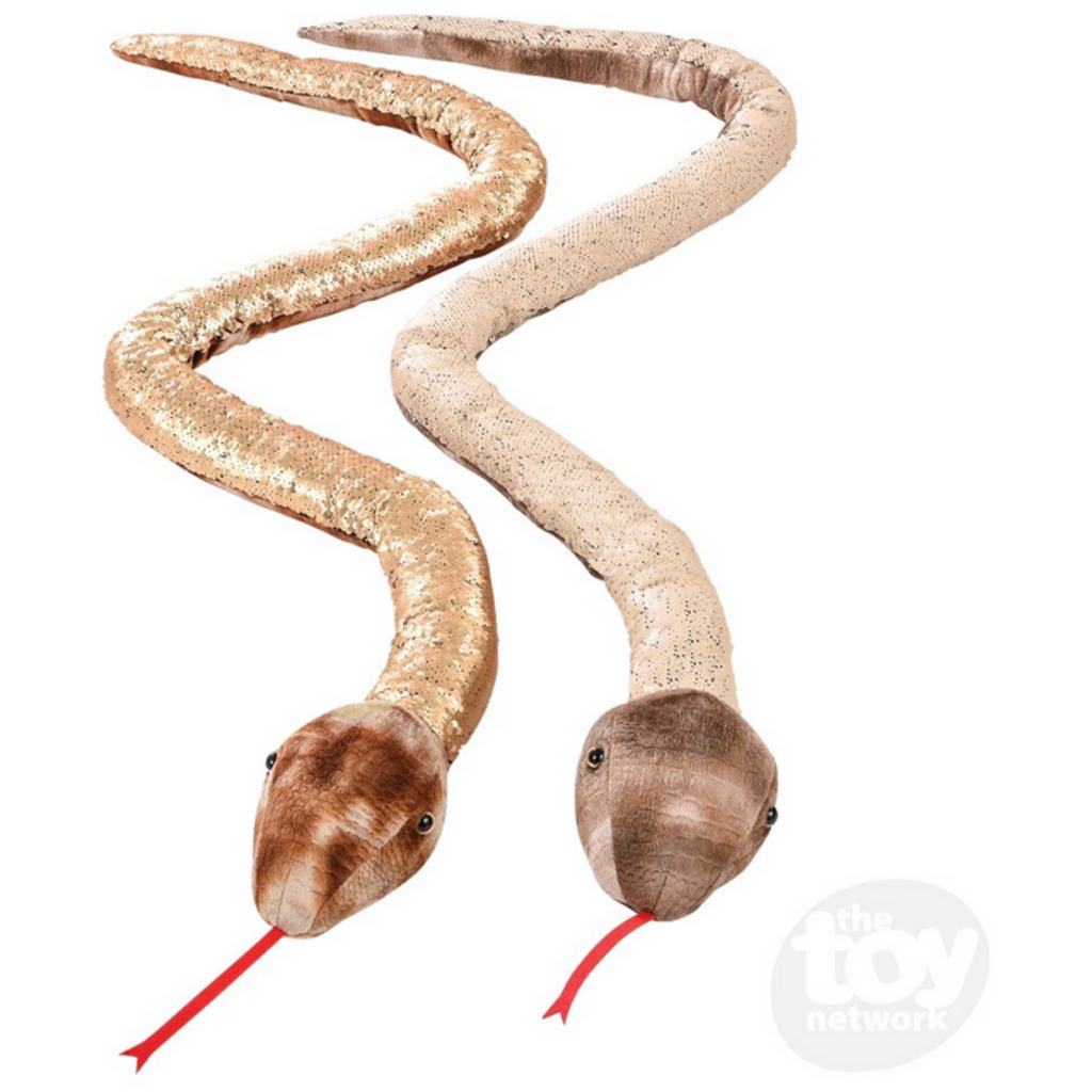 RHODE ISLAND NOVELTY PLUSH SEQUIN SNAKE 67" NEUTRAL