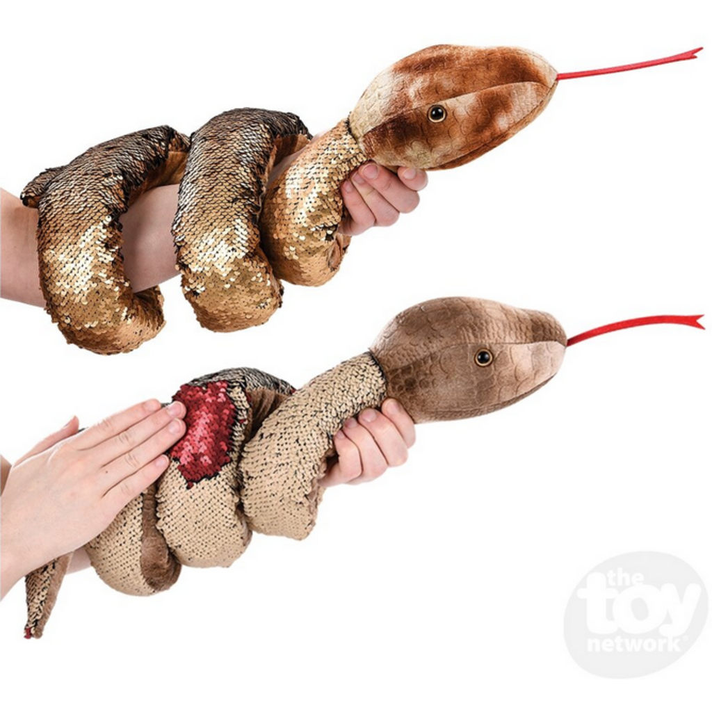 RHODE ISLAND NOVELTY PLUSH SEQUIN SNAKE 67" NEUTRAL