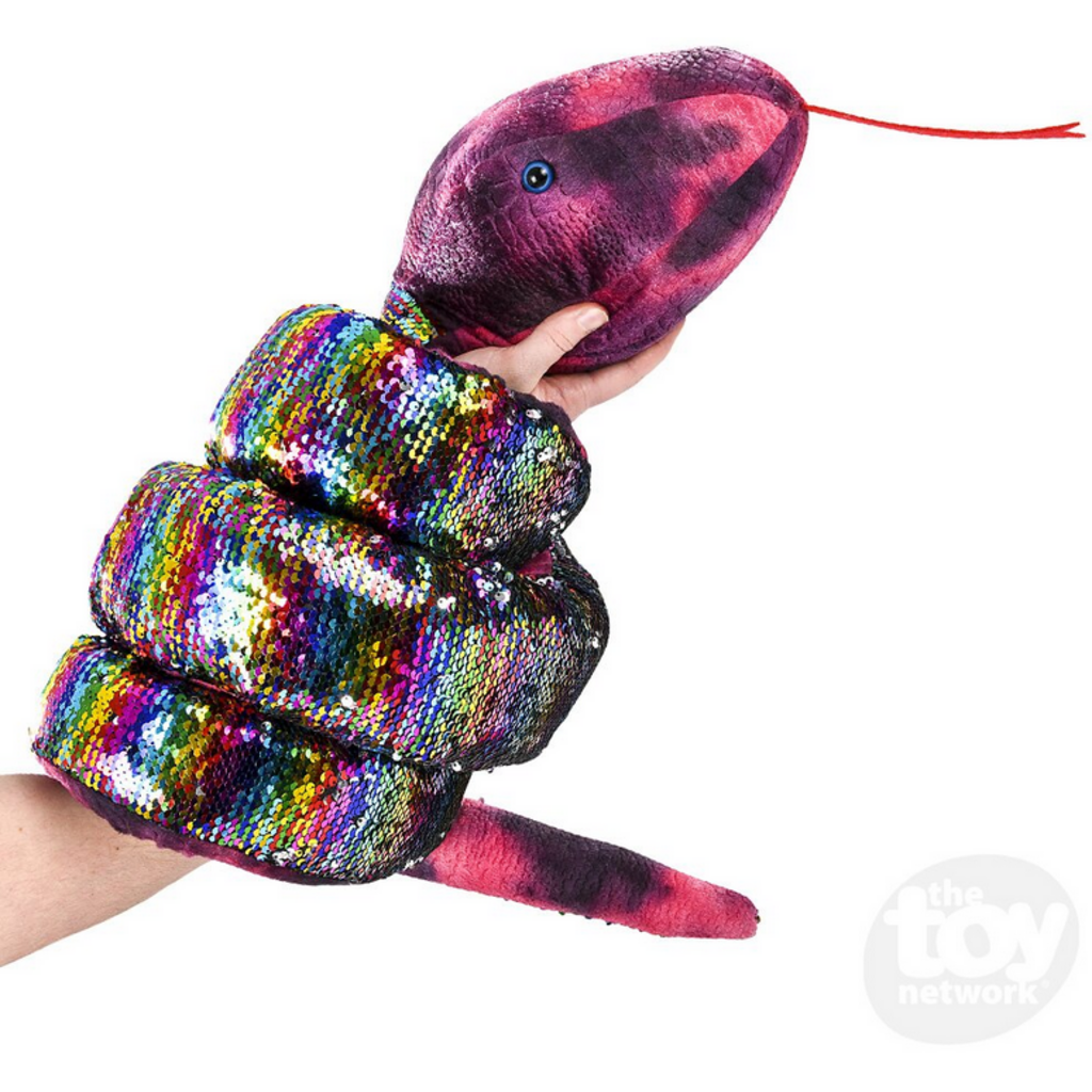 PLUSH SEQUIN SNAKE 102" MULTI-COLORED