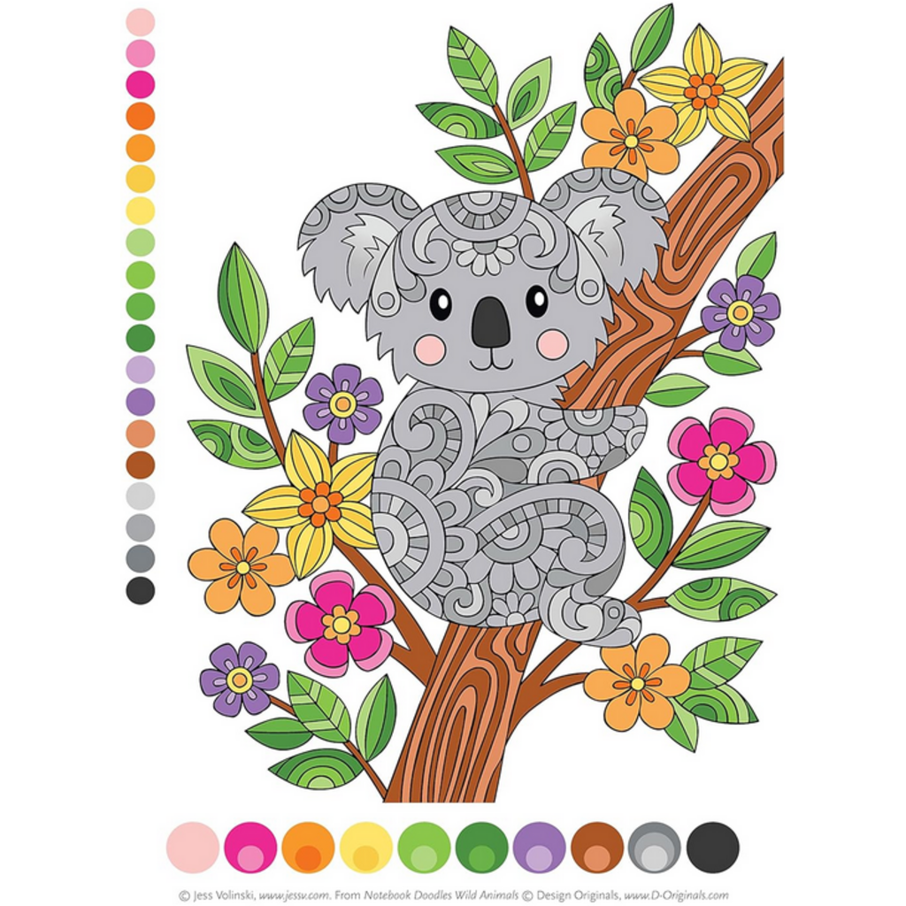 NOTEBOOK DOODLES WILD ANIMALS: COLORING & ACTIVITY BOOK