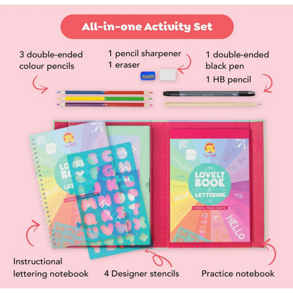 TIGER TRIBE THE LOVELY BOOK OF LETTERING KIT