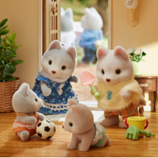 CALICO CRITTERS TANDEM CYCLING SET HUSKY SISTER & BROTHER CALICO CRITTERS*