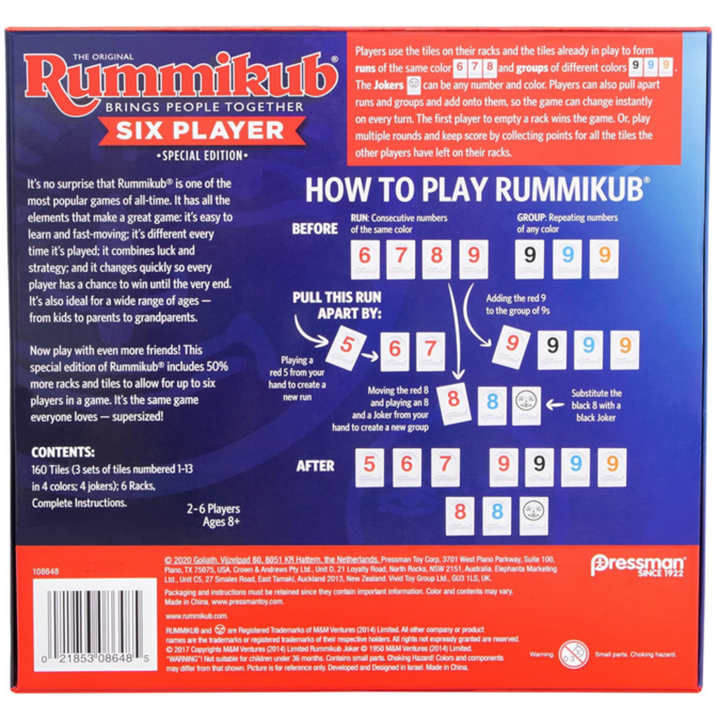 RUMMIKUB SIX PLAYER SPECIAL EDITION