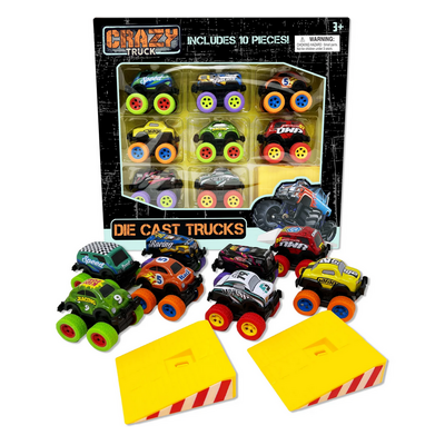 THIN AIR BRANDS DIECAST PULL BACK 10 PC TRUCK SET