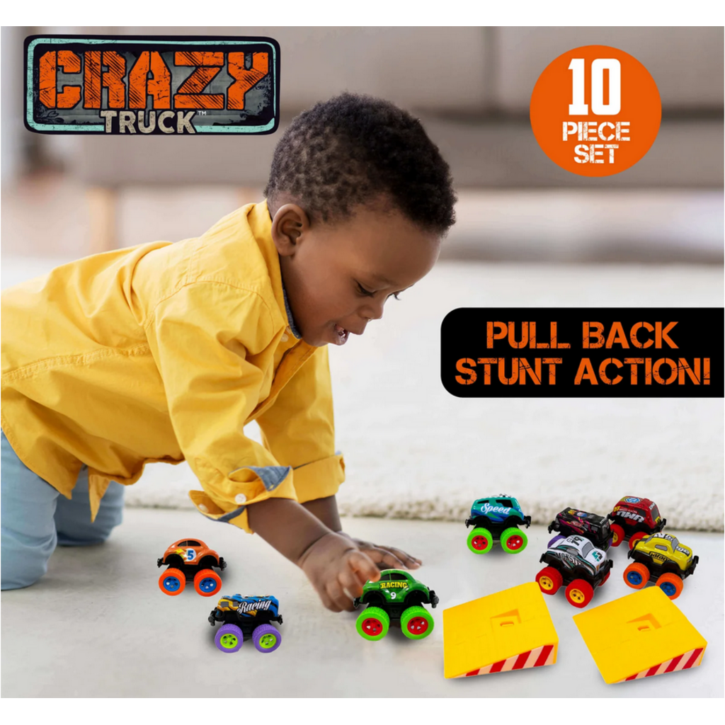 THIN AIR BRANDS DIECAST PULL BACK 10 PC TRUCK SET