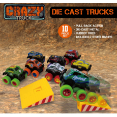 THIN AIR BRANDS DIE CAST PULL BACK 10 PC TRUCK SET
