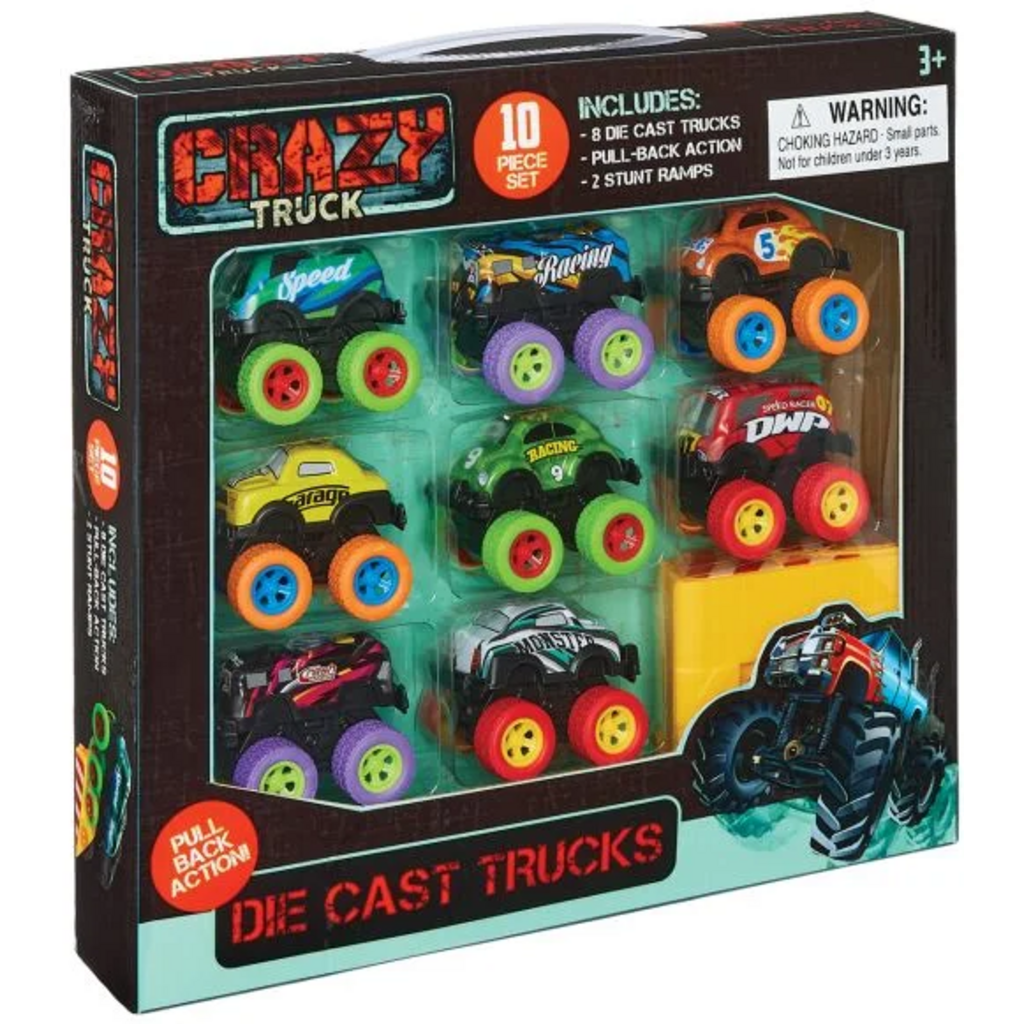 THIN AIR BRANDS DIE CAST PULL BACK 10 PC TRUCK SET