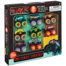 THIN AIR BRANDS DIECAST PULL BACK 10 PC TRUCK SET