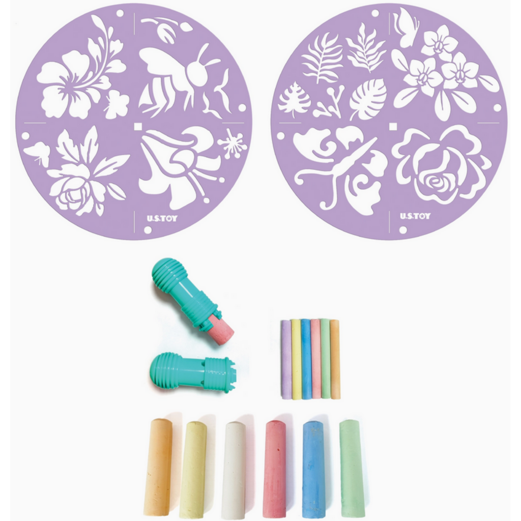 US TOY CHALK STENCIL KIT SPRING FLING