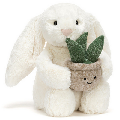 JELLY CAT CREAM BUNNY WITH PLANT