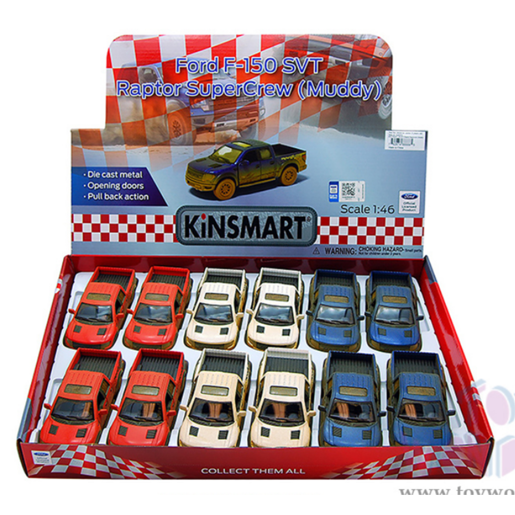 KINSMART MUDDY FORD F-150 SVT RAPTOR SUPERCREW PICKUP DIECAST