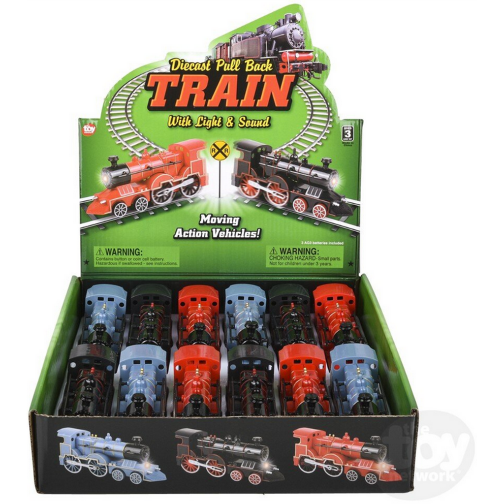 THE TOY NETWORK PULLBACK TRAIN WITH LIGHT & SOUND DIECAST