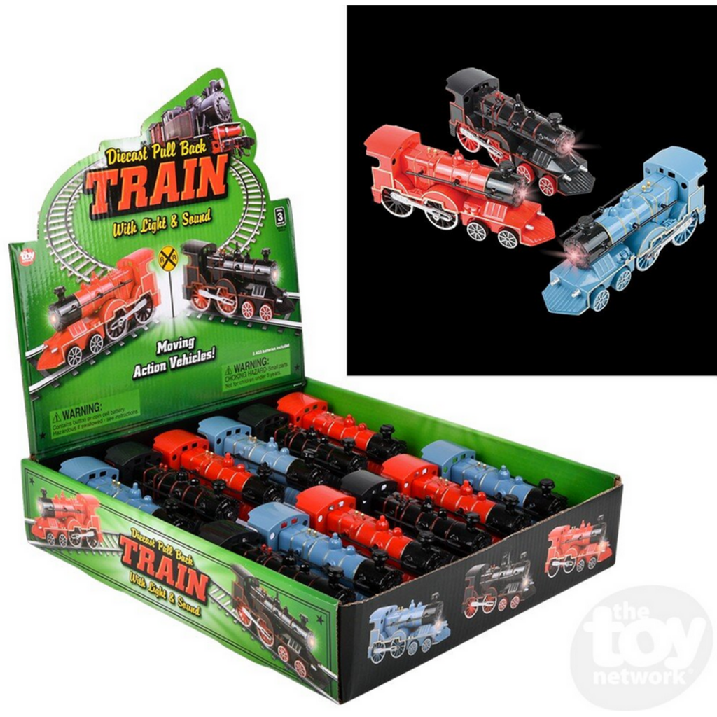 THE TOY NETWORK PULLBACK TRAIN WITH LIGHT & SOUND DIECAST